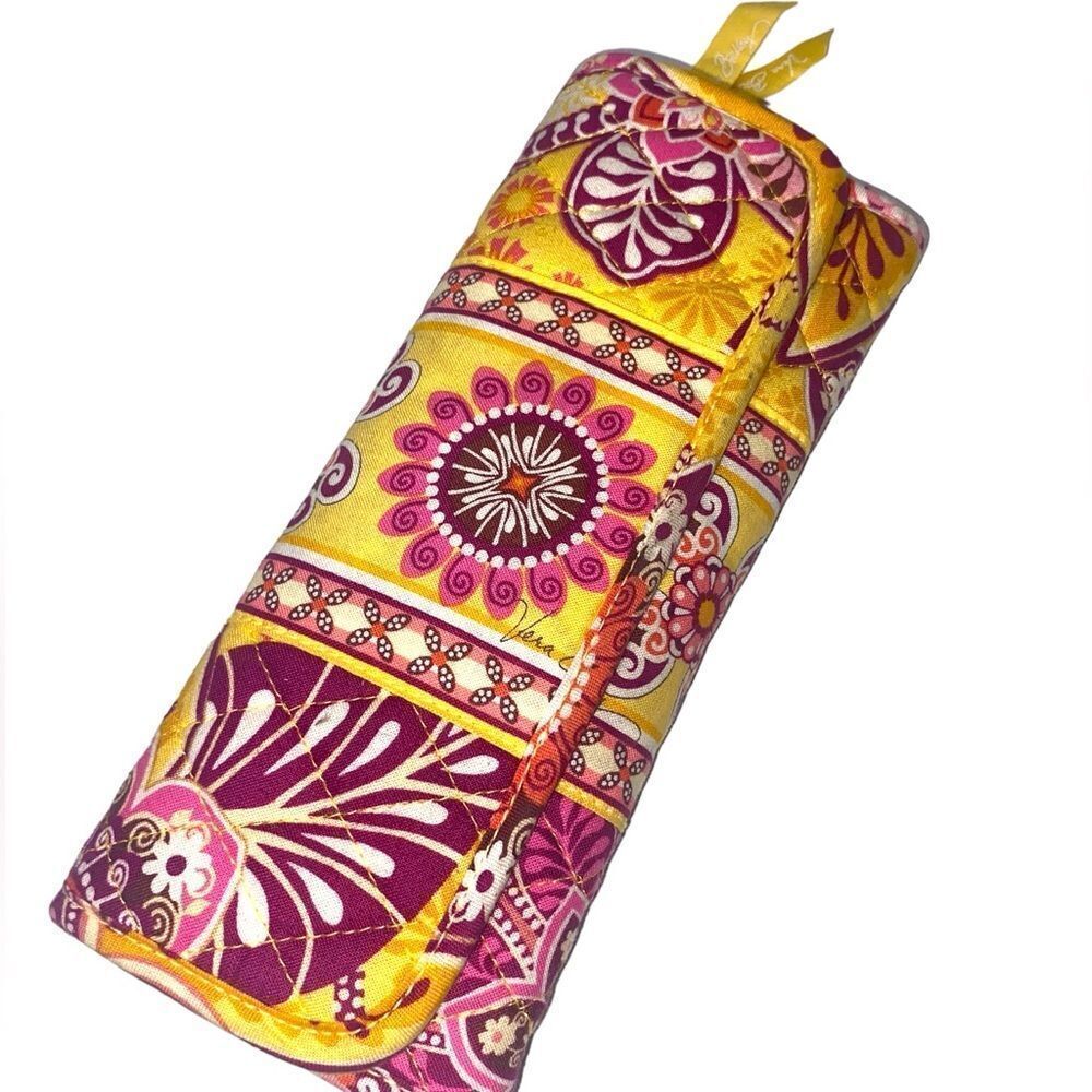 VERA BRADLEY Bali Gold Pink Floral Magnetic Closure Crossbody Wallet Purse